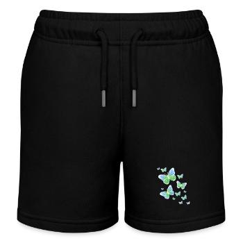 Butterfly Butterfly Colorful Kids Animal - Kids Organic Sweat Shorts by Stanley/Stella - black - Front
