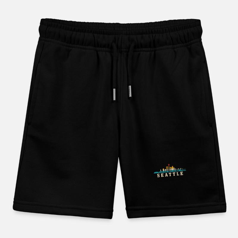 Seattle Washington Souvenir Gift Kids Organic Sweat Shorts by Stanley/Stella