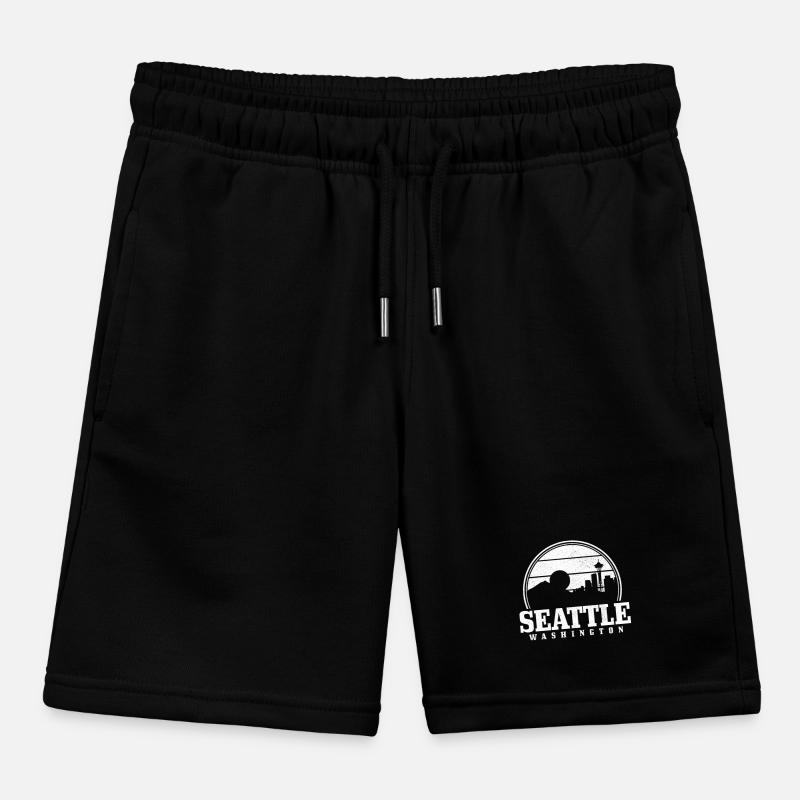Seattle Washington Souvenir Gift Kids Organic Sweat Shorts by Stanley/Stella