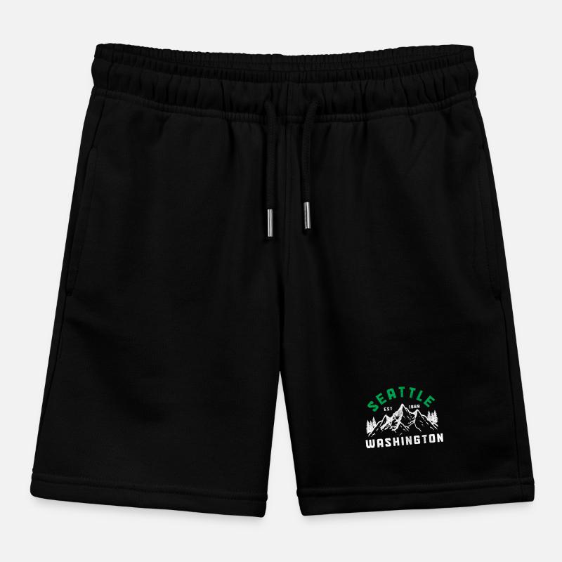Seattle Washington Souvenir Gift Kids Organic Sweat Shorts by Stanley/Stella