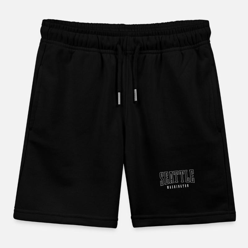 Seattle Washington Souvenir Gift Kids Organic Sweat Shorts by Stanley/Stella