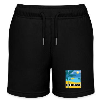 Hallo Ibiza, Ibiza Beach - Kinder Organic Joggingshorts Mini Bolter von Stanley/Stella - Schwarz - Vorne