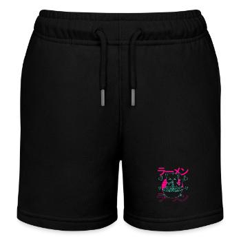 Ästhetische Anime Ramen Katze Retro japanische - Kinder Organic Joggingshorts Mini Bolter von Stanley/Stella - Schwarz - Vorne