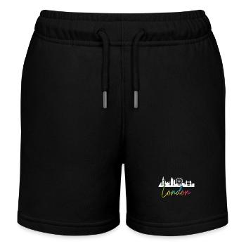 London England UK Souvenir Gift - Kids Organic Sweat Shorts by Stanley/Stella - black - Front