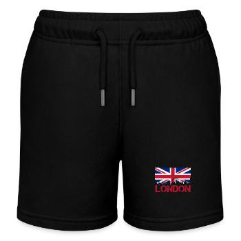 London England UK Souvenir Gift - Kids Organic Sweat Shorts by Stanley/Stella - black - Front