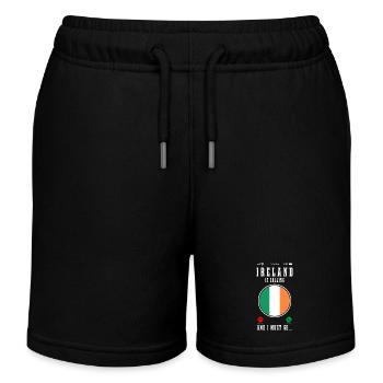 Ireland Dublin UK Irish Souvenir Gift - Kids Organic Sweat Shorts by Stanley/Stella - black - Front