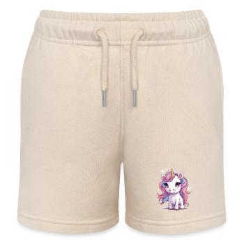 Bezauberndes, kleines Einhorn - Kinder Organic Joggingshorts Mini Bolter von Stanley/Stella - Natur - Vorne