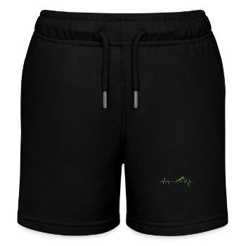 Gottesanbeterin auf einer Herzschlaglinie - Kinder Organic Joggingshorts Mini Bolter von Stanley/Stella - Schwarz - Vorne