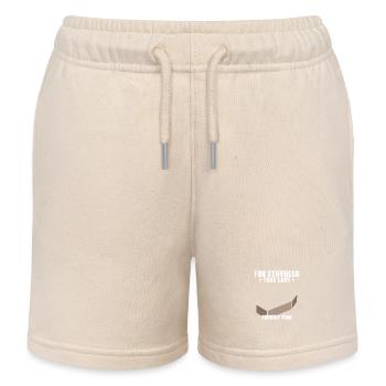 Consult Your Mortician Mortuary Coffin - Kids Organic Sweat Shorts by Stanley/Stella - soft Ecru - Front