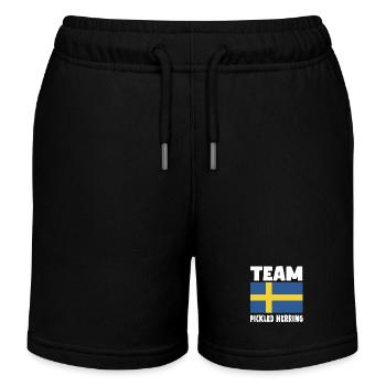 Eingelegter Hering Schwedische Fahne - Kinder Organic Joggingshorts Mini Bolter von Stanley/Stella - Schwarz - Vorne