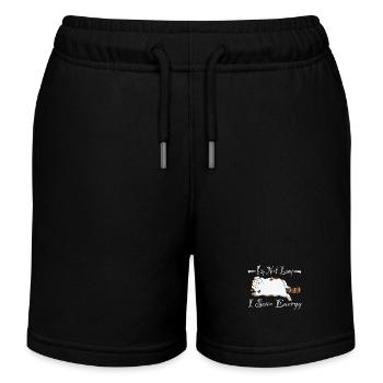 Je ne suis pas paresseux J’économise de l’énergie Chat Chat Bébé - Short de jogging enfant bio Stanley/Stella - noir - Devant