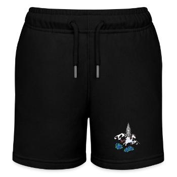 Pferd Natur Gebirge Wildpferd Pony - Kinder Organic Joggingshorts Mini Bolter von Stanley/Stella - Schwarz - Vorne