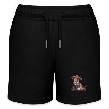 Fuchs Pilz Cottagecore Lustig - Kinder Organic Joggingshorts Mini Bolter von Stanley/Stella - Schwarz - Vorne