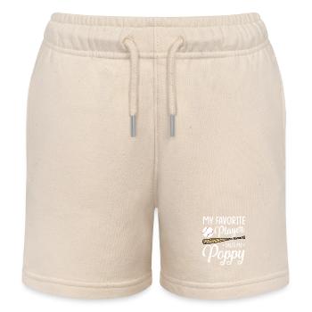Baseball Mein Lieblingsspieler nennt mich Poppy Opa - Kinder Organic Joggingshorts Mini Bolter von Stanley/Stella - Natur - Vorne