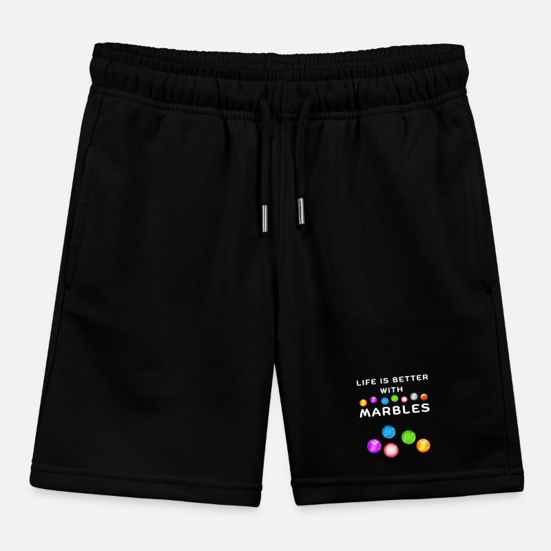 LIFE IS BETTER WITH MARBLES Play Marble Kids Organic Sweat Shorts by Stanley/Stella