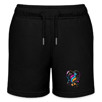 Gaming coeur musical - Abstrait - Short de jogging enfant bio Stanley/Stella - noir - Devant