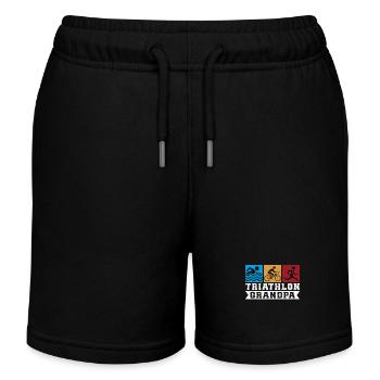Triathlon Grandpa Triathlete Triathlete Gift - Kids Organic Sweat Shorts by Stanley/Stella - black - Front