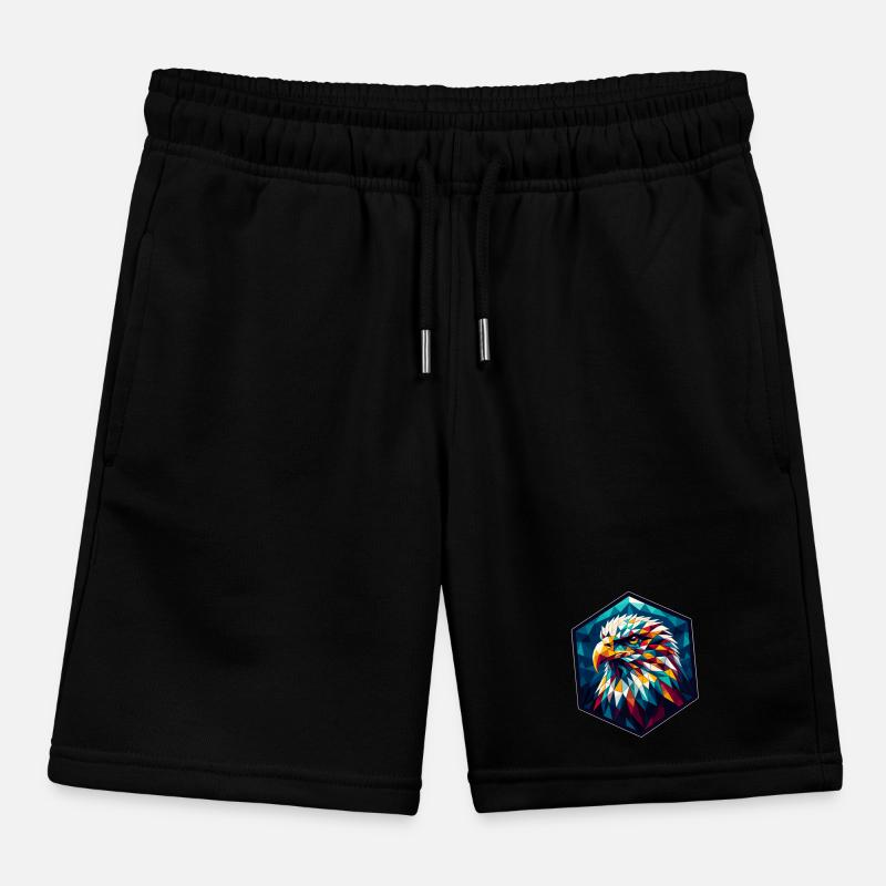 White-tailed eagle in polygon representation Kids Organic Sweat Shorts by Stanley/Stella