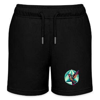 Colibri dans la représentation polygonale - Short de jogging enfant bio Stanley/Stella - noir - Devant