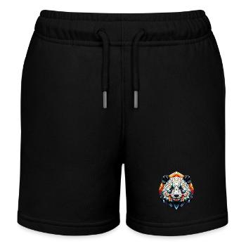 Panda in polygon representation - Kids Organic Sweat Shorts by Stanley/Stella - black - Front