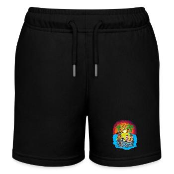 South Seas Expedition Travel Adventure Peanuts Ahoy - Kids Organic Sweat Shorts by Stanley/Stella - black - Front