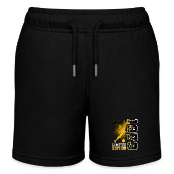 1973 Geburtsjahr Geburtstag Fußball - Kinder Organic Joggingshorts Mini Bolter von Stanley/Stella - Schwarz - Vorne
