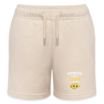 Promoted to Grammy Again Flower New Grammy - Kids Organic Sweat Shorts by Stanley/Stella - soft Ecru - Front