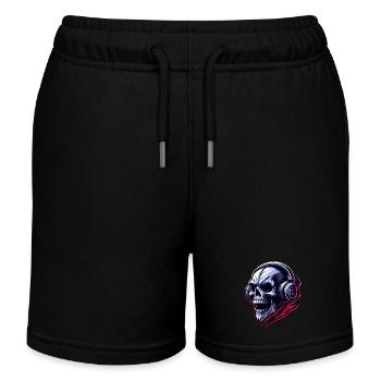 Schädel-Illustration - Kinder Organic Joggingshorts Mini Bolter von Stanley/Stella - Schwarz - Vorne