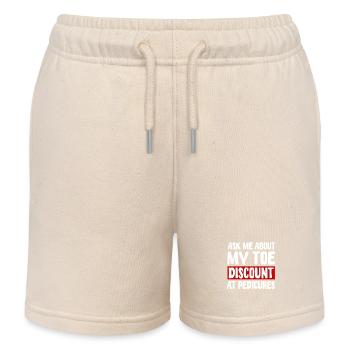 Self Toe Amputation Humor - Kids Organic Sweat Shorts by Stanley/Stella - soft Ecru - Front