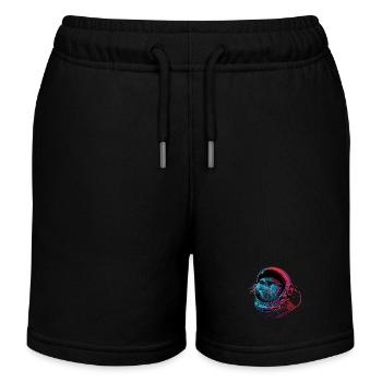 Otter Space Lustig Otter Astronaut - Kinder Organic Joggingshorts Mini Bolter von Stanley/Stella - Schwarz - Vorne