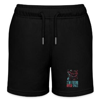 Otter Space Lustig Otter Astronaut - Kinder Organic Joggingshorts Mini Bolter von Stanley/Stella - Schwarz - Vorne