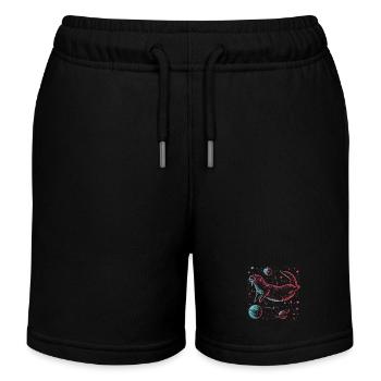 Otter Space Lustig Otter Astronaut - Kinder Organic Joggingshorts Mini Bolter von Stanley/Stella - Schwarz - Vorne