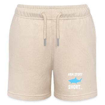 Shark Arm Amputation - Kids Organic Sweat Shorts by Stanley/Stella - soft Ecru - Front