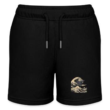 Otter Japanische Welle Surfer Lustig - Kinder Organic Joggingshorts Mini Bolter von Stanley/Stella - Schwarz - Vorne