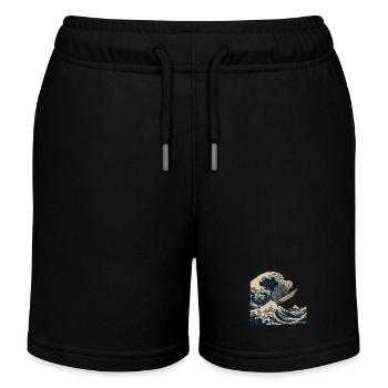 Otter Japanische Welle Surfer Lustig - Kinder Organic Joggingshorts Mini Bolter von Stanley/Stella - Schwarz - Vorne