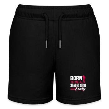 Slacklining Born To Be A Slacklining Lady - Kids Organic Sweat Shorts by Stanley/Stella - black - Front