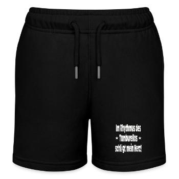 Im Rhythmus des Tamburellos schlägt mein Herz - Kinder Organic Joggingshorts Mini Bolter von Stanley/Stella - Schwarz - Vorne