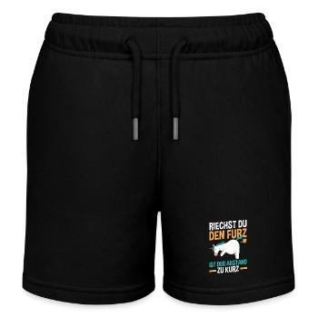 If you smell the fart, the distance is too short - Kids Organic Sweat Shorts by Stanley/Stella - black - Front