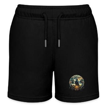 Mystischer Rabe, Emblem, Symbolik, Magie, Fantasie - Kinder Organic Joggingshorts Mini Bolter von Stanley/Stella - Schwarz - Vorne