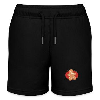 Lebkuchenmann Lebkuchen Lebkuchenmänner Geschenk - Kinder Organic Joggingshorts Mini Bolter von Stanley/Stella - Schwarz - Vorne
