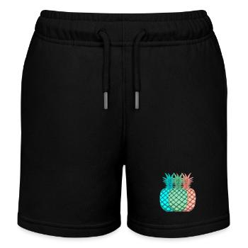 Ananas rétro Vintage 80 ' s Old School Fruit - Short de jogging enfant bio Stanley/Stella - noir - Devant