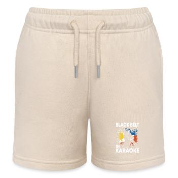 Filipino Karaoke Design - Kids Organic Sweat Shorts by Stanley/Stella - soft Ecru - Front