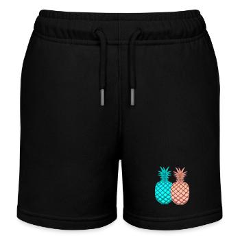 Ananas fruits rétro vintage fruits années 80 exotiques - Short de jogging enfant bio Stanley/Stella - noir - Devant
