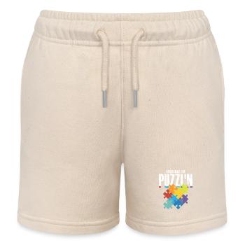 Everyday I'm Puzzl'n Piece Jigsaw Puzzle - Kids Organic Sweat Shorts by Stanley/Stella - soft Ecru - Front