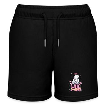 Funny - Cuddle Funny Bear - Kids Organic Sweat Shorts by Stanley/Stella - black - Front