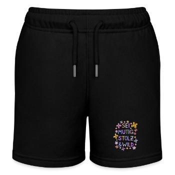 Courageux Fierté Sauvage Belle Dicton Motivation Enfants - Short de jogging enfant bio Stanley/Stella - noir - Devant