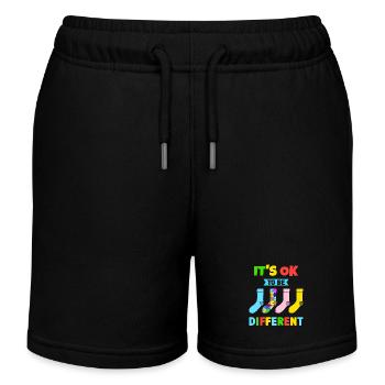 C’est bien d’être différent avec des chaussettes colorées - Short de jogging enfant bio Stanley/Stella - noir - Devant
