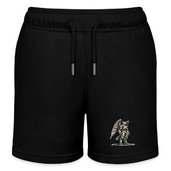 Eagle Robot - Kids Organic Sweat Shorts by Stanley/Stella - black - Front