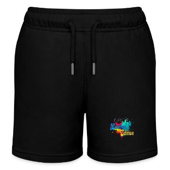 I AM A Limited Edition. unique, colorful, fun, special - Kids Organic Sweat Shorts by Stanley/Stella - black - Front