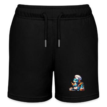 Drachen-Bäcker, Drachen-Konditor, backender Drache - Kinder Organic Joggingshorts Mini Bolter von Stanley/Stella - Schwarz - Vorne